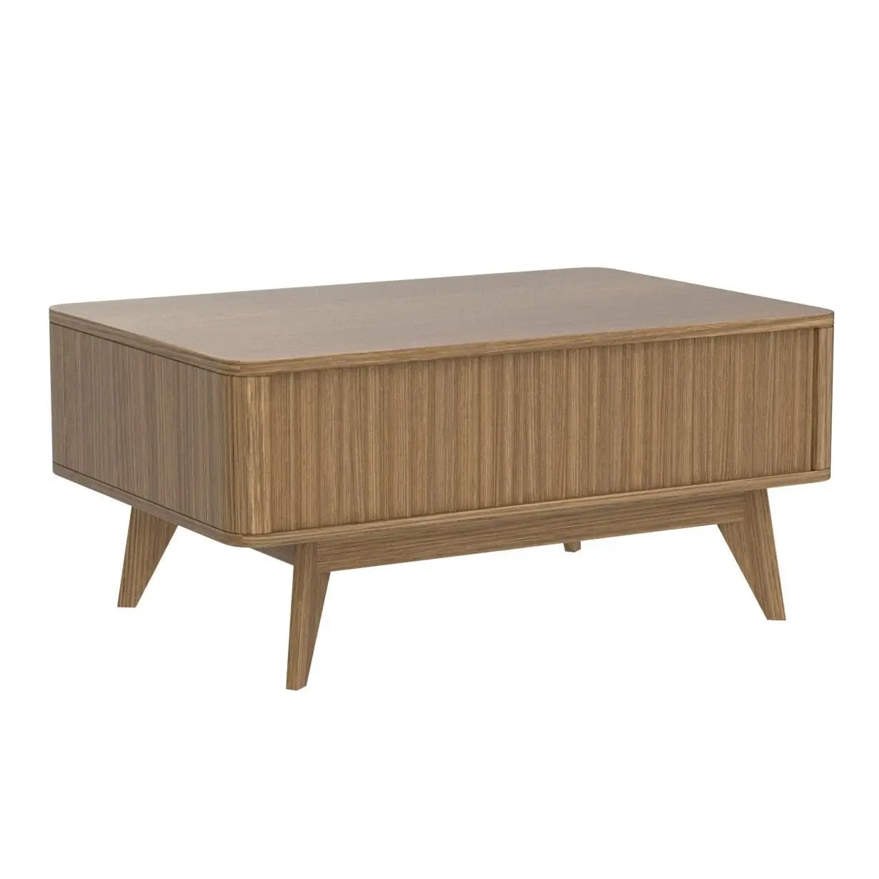 Lift Top Coffee Dining Table Fluted Wood Grain Convertible Living Room Furniture 47.2