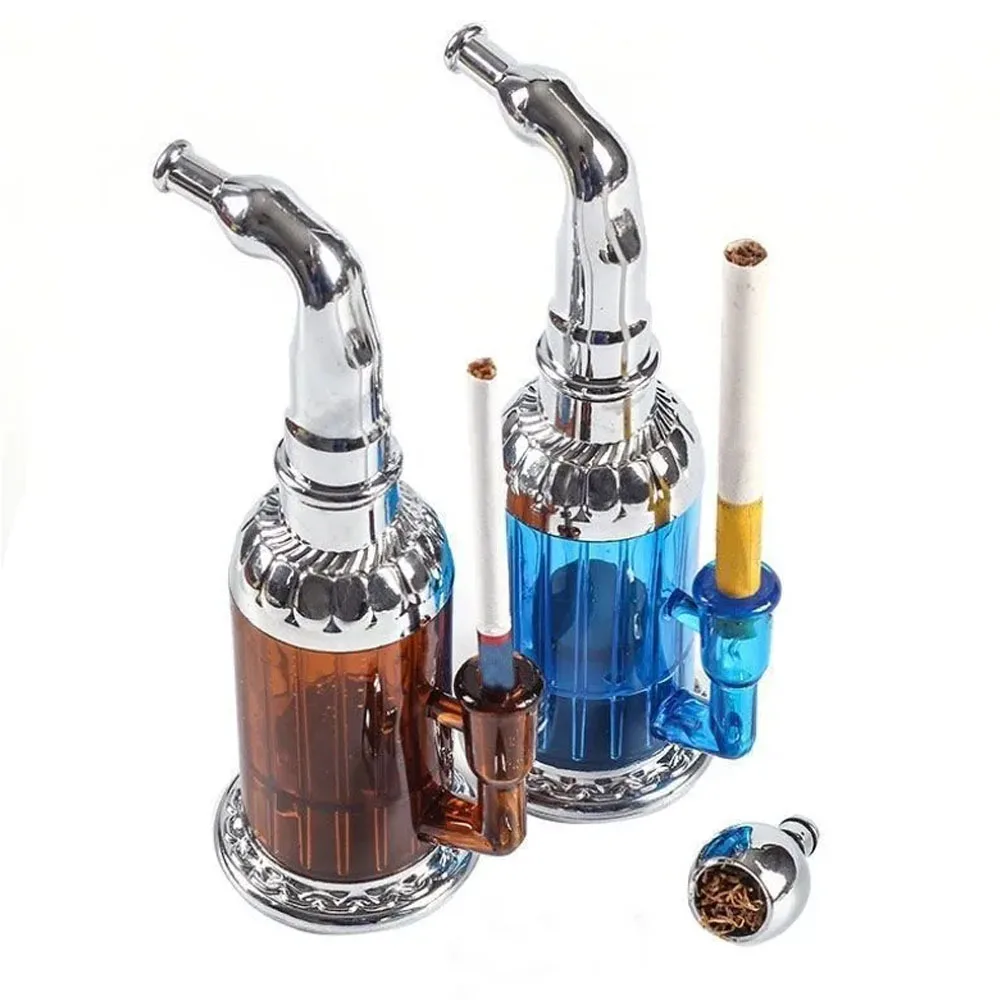 Portable Water Smoking Pipe Multifunction Circulation Cigarette Holder Healthy Reduce Tar Tobacco Pipe Smoke Gift for Men