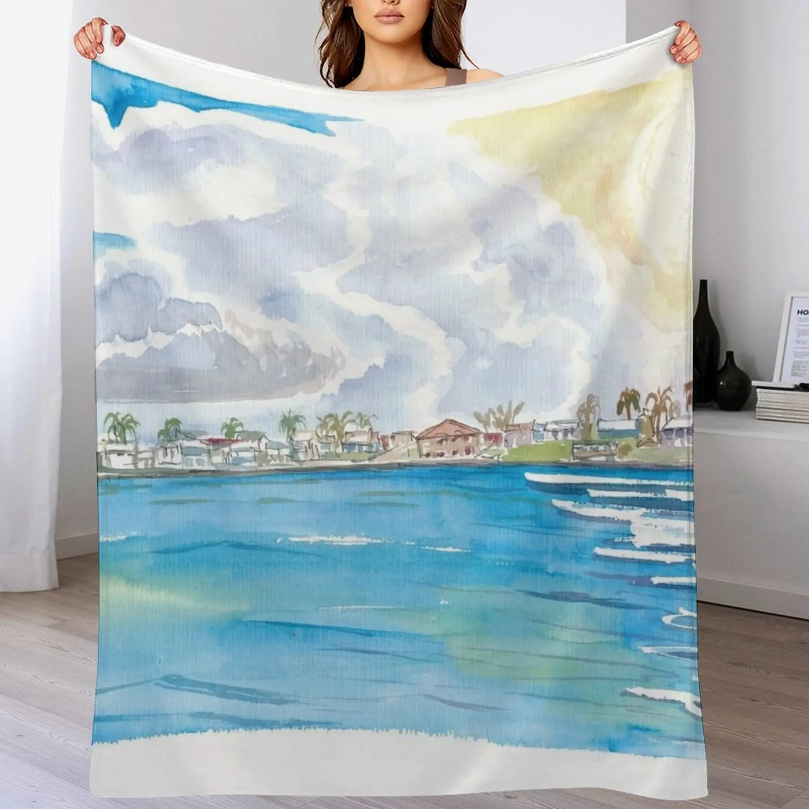 

St. George's Cay Bahamas Spanish Wells Waterfront Throw Blanket Large Soft Plush Plaid manga Loose Blankets