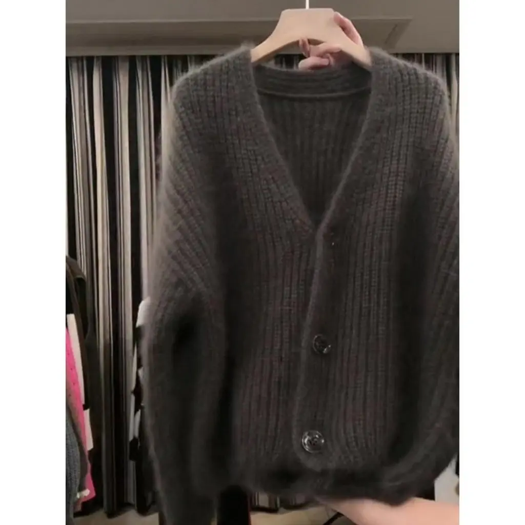 

Women's Beautiful Sweater Coat High Fashion Thick Cardigan Spring Autumn Trendy Outerwear Super Good-Looking