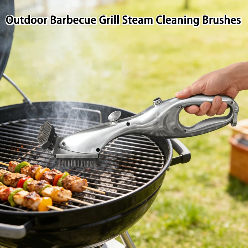 

Outdoor BBQ Grill Steam Cleaning Brush Barbecue Water Spray Cleaner Brush Charcoal Grills Kitchen Cooking Tool Grill Accessories