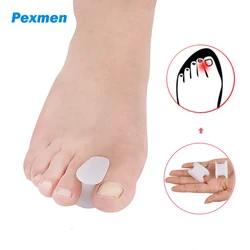 Pexmen 2/4/10 pçs gel toe separador hallux valgus bunion corrector silicone macio toe protetor espaçador para homem e mulher