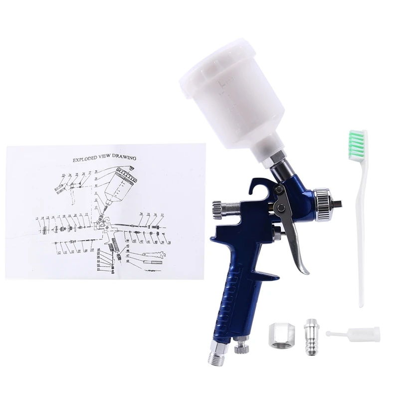 1.0MM Nozzle H-2000 Professional HVLP Spray Gun Mini Air Paint Spray Guns Airbrush For Painting Car Aerograph