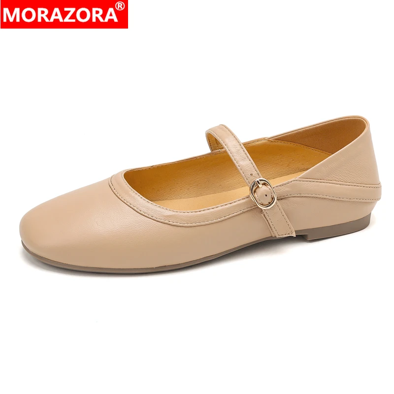 

NORAZORA, размеры 34-41, новые туфли из натуральной кожи, женские туфли Мэри Джейн, весенне-летние женские туфли на плоской подошве, модные повседневные туфли