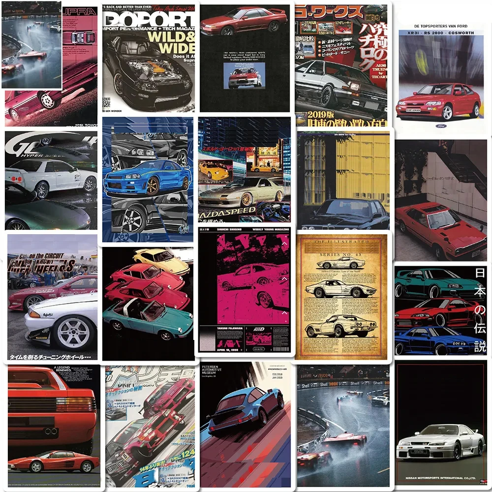 10/30/50PCS JDM Retrofit Racing Car Graffiti Stickers for Laptop Skateboard Bike Waterproof Cartoon Cool Sticker Decal Kids Toys