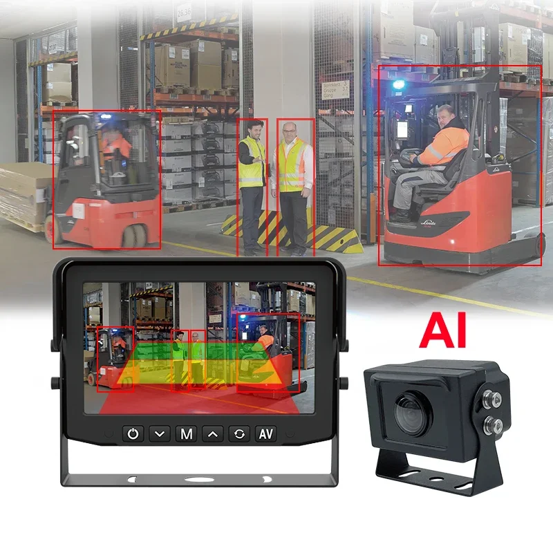 Industrial Warehouse Proximity Warning Alert 24V AI Camera Blind Spot Anti Collision System Forklift Proximity Detector