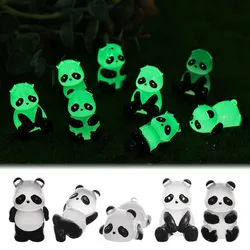 5-20pcs Cute Resin Panda Glow-in-the-dark Toys DIY Car Ornaments Handmade Micro Landscape Pendants Three-dimensional Night Light