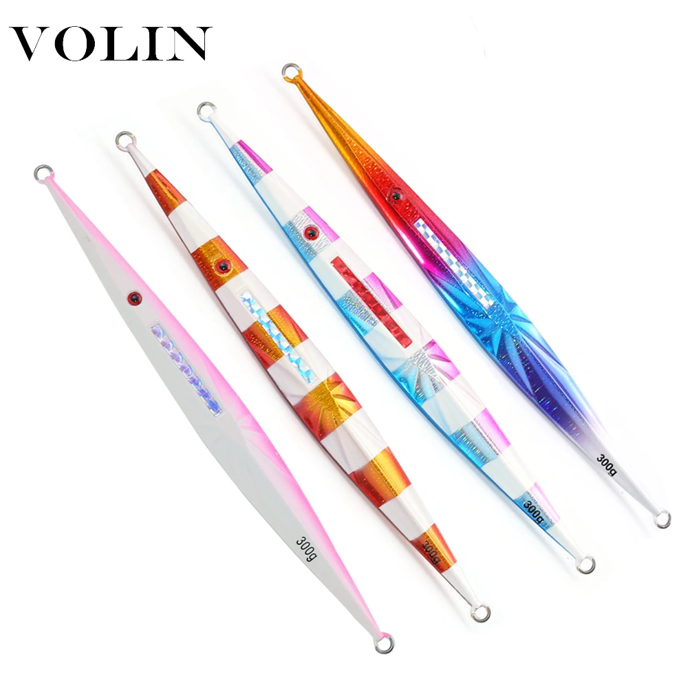 

VOLIN NEW 1pc Fast fall Jigging lures 500g 600g Luminous Metal Jigs Hard Bait Saltwater Boat Fishing Bait