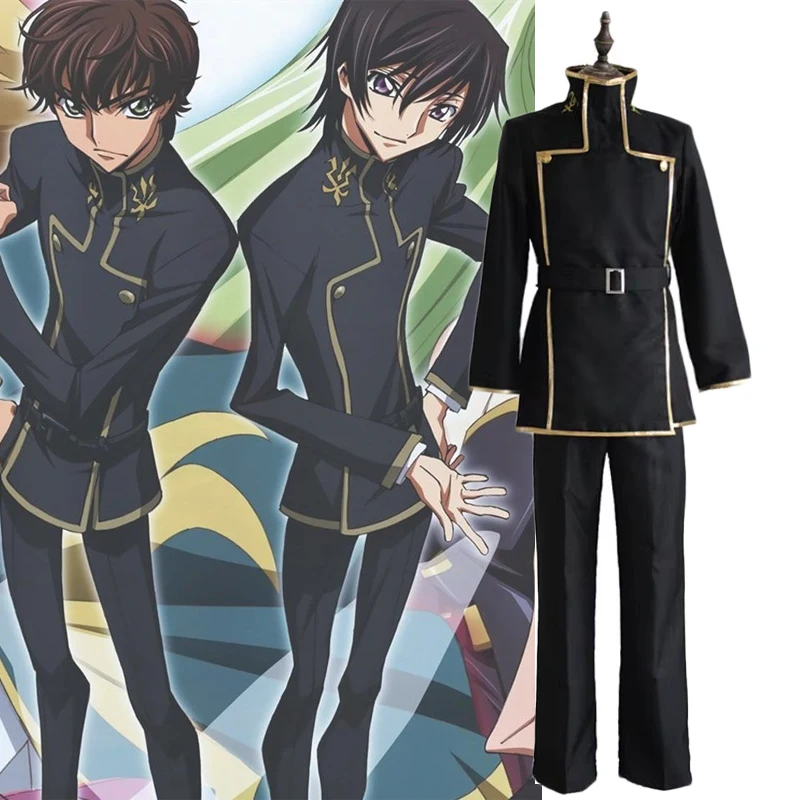 Код Лелуш Косплей Костюм Гиас vi Британский наряд Одежда Черный принц Униформа Хэллоуин Классический аниме Косплей Мужской костюм