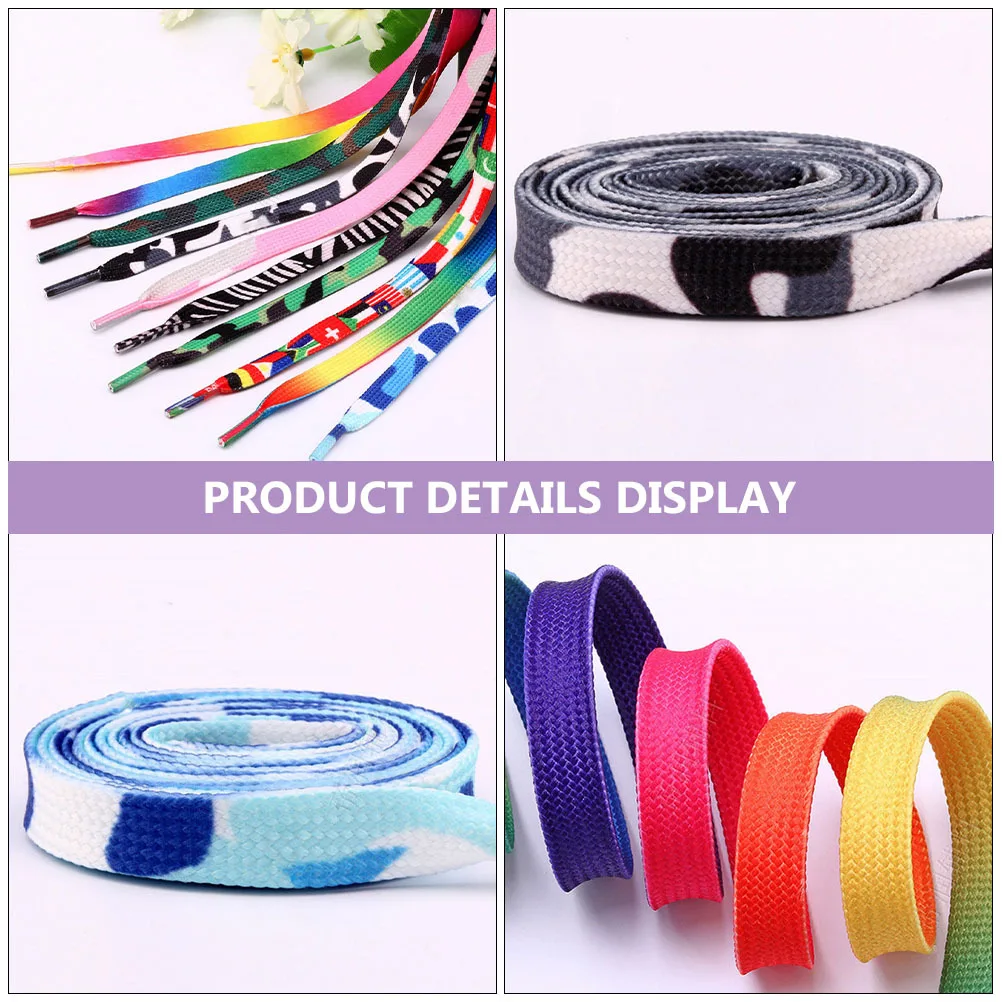 

20Pcs Colorful Gradient Elastic Flat Shoelaces for Sneakers Running Shoes Adults Fashionable Shoe Accessories Rainbow