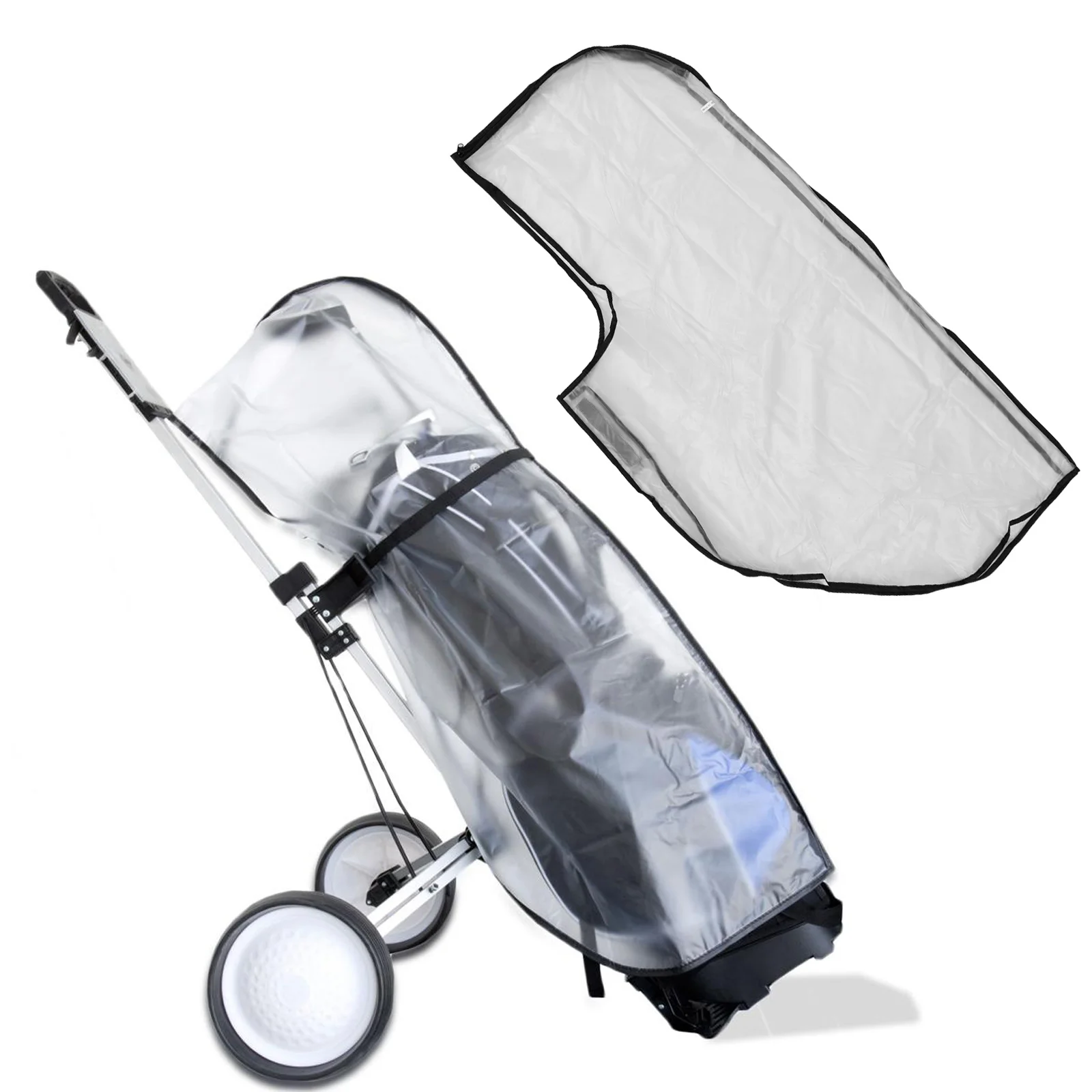 

Plastic Bag Rain Cover Transparent Waterproof Zipper Design Dustproof Protector Lightweight Portable Carry Cover