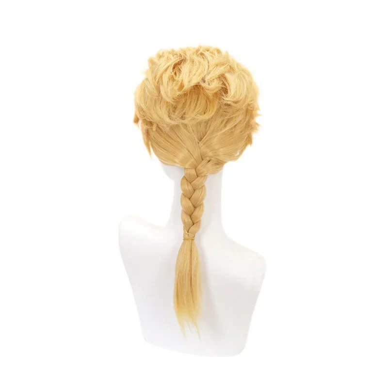 ジョジョの奇妙な冒険の日のジョヴァンナコスプレウィッグ,ヘアネット,ヘアネット,金色の三つ編み,ヘアアクセサリー,ハロウィーンのロールプレイ,スタイル,新しい,mn3