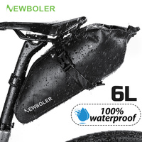 NEWBOLER Bicycle Bag Waterproof 6L Large Capacity Bicycle Saddle Bag Bicycle Foldable Tail Bag Mountain Bike Road Luggage