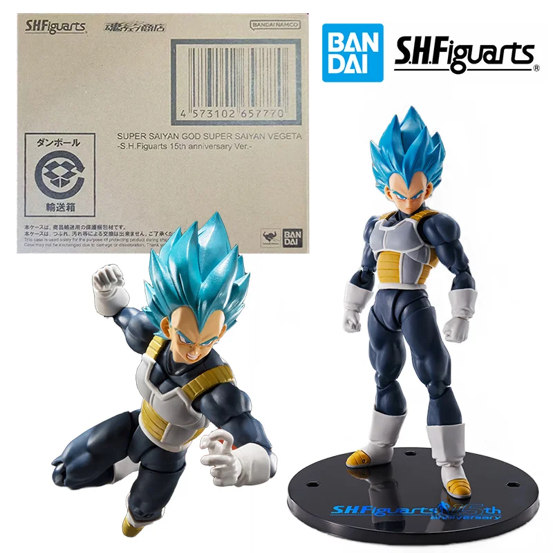 Bandai S.H.Figuarts Super Saiyan God Super Saiyan Vegeta 15Th Anniversary Ver. 16Cm Anime Original Action Figure Model Toy Gift