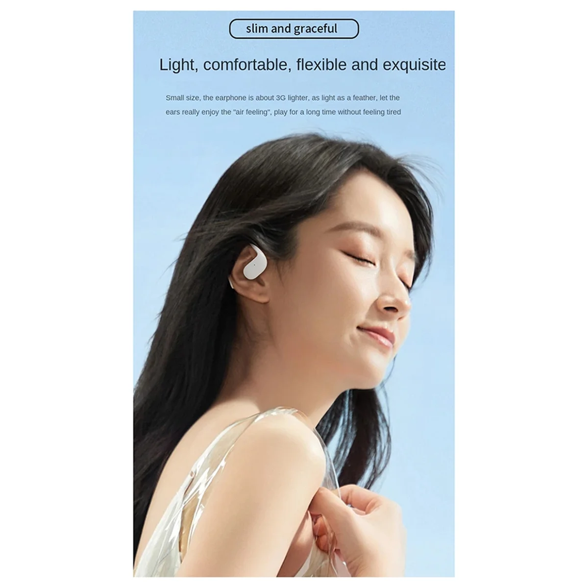 Hanging Ear Bluetooth Headset Open Bluetooth 5.3 Wireless Noise Reduction Headset Wireless Charging Earphone Orange