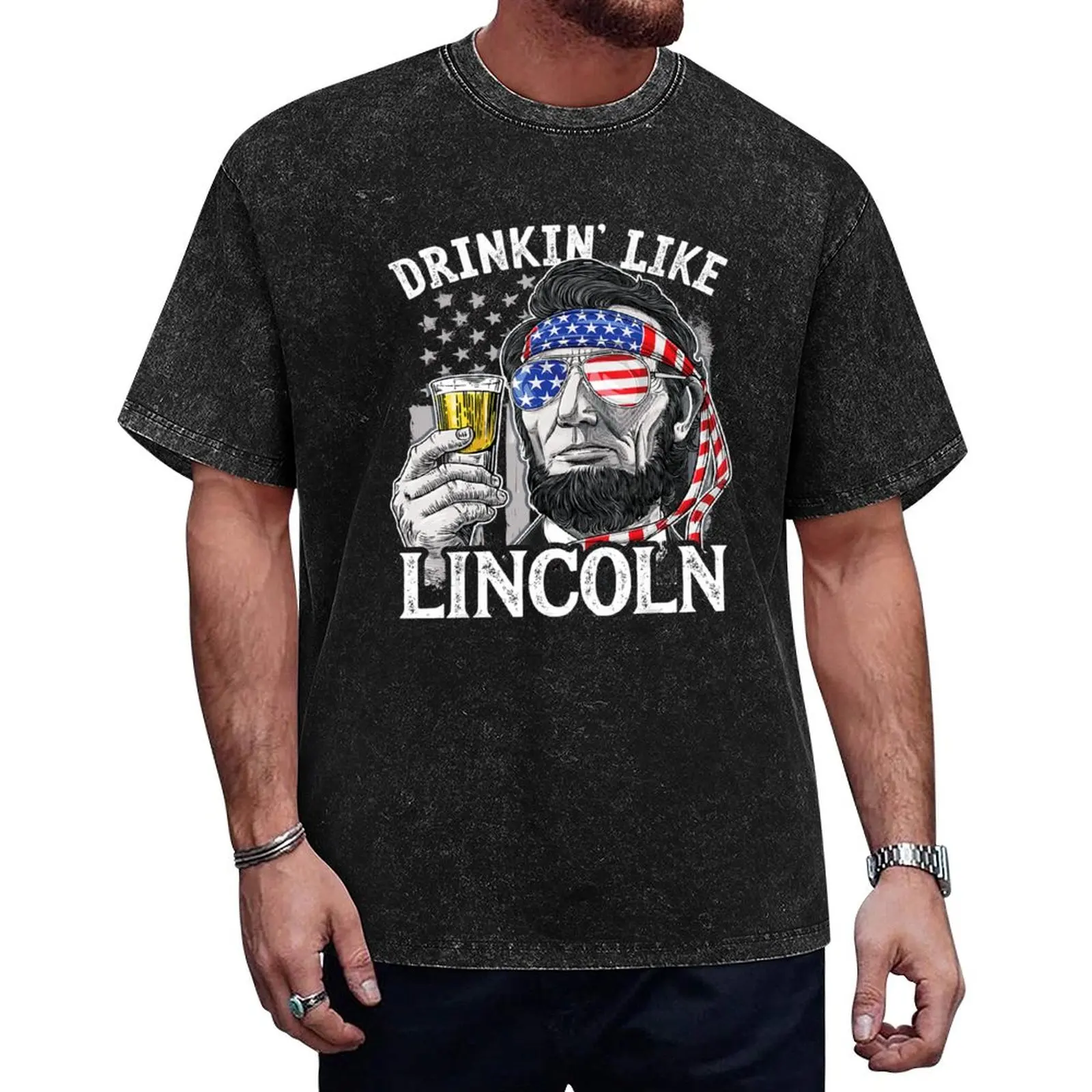 

4th of July, Drinking Like Lincoln Abraham T-Shirt graphics valentines clothes mens workout shirts