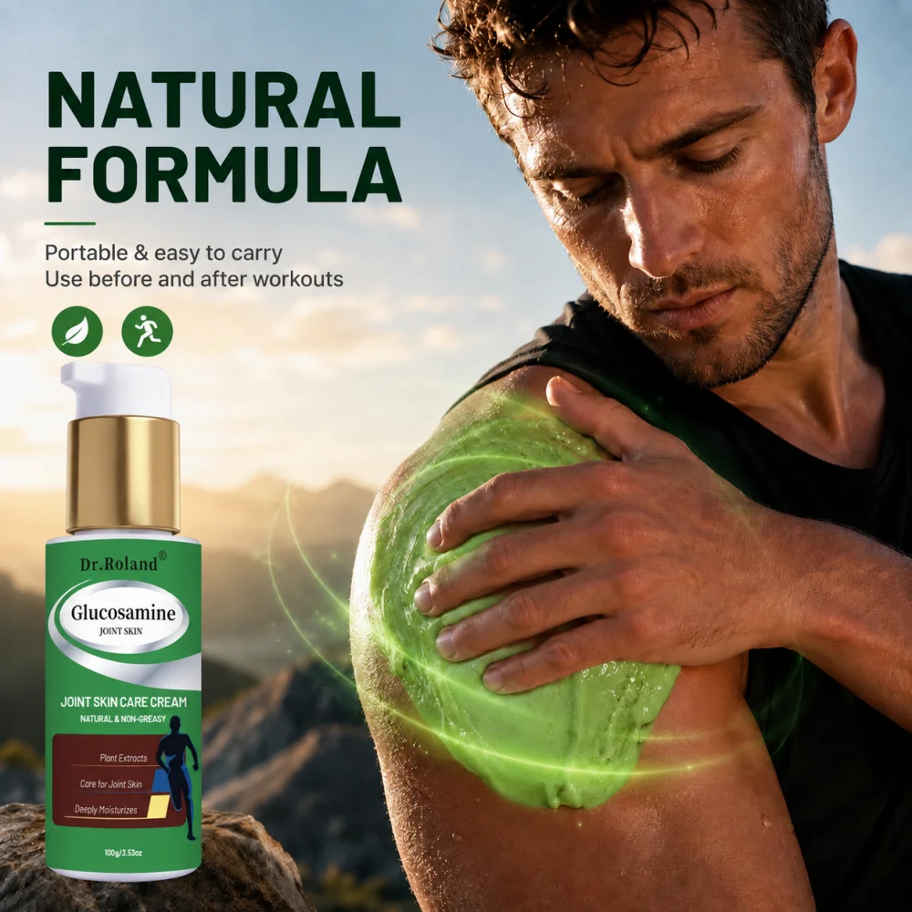 Herbal Joint Massage Cream Glucosamine Magnesium Calendula Rosemary Turmeric Mint Fast Absorbing Body Care for Men Women