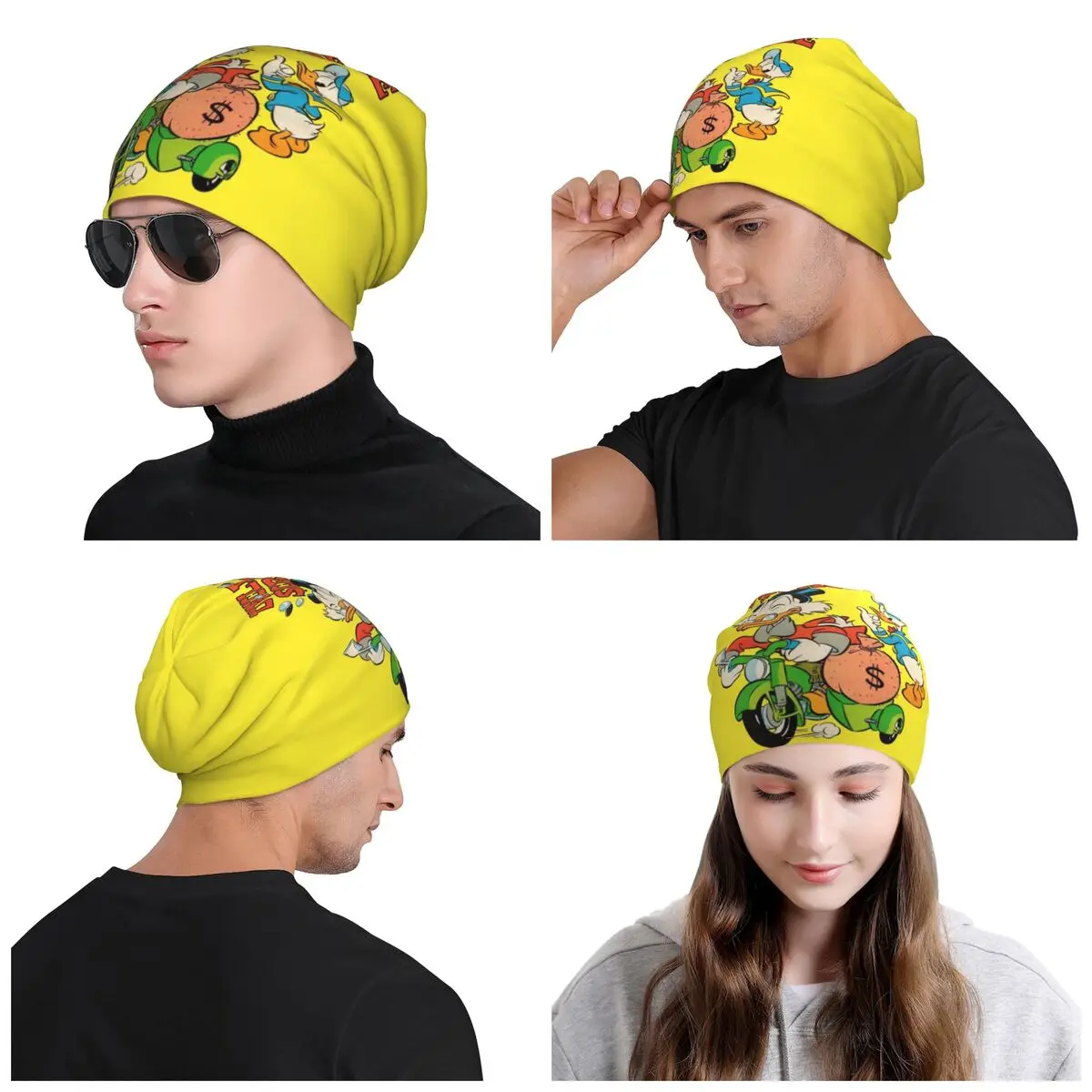 Custom Donald Duck Anime Movie Skullies Beanies Caps Streetwear Winter Warm Men Women Knitting Hats Adult Unisex Bonnet Hats