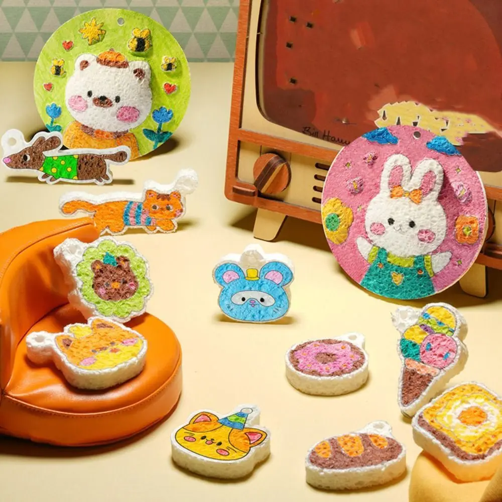 Met schildersezel DIY Puffy Paint Kit Puffy Effect Spons Textuur Tekenpennen Kit Kleurrijke pennen Creatief ontwerp 3D Tekening Canvas