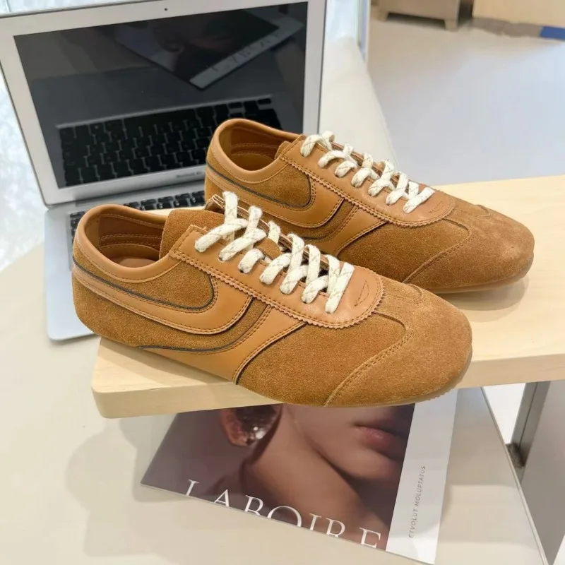 

2025 Spring Casual Sneakers Luxury Comfortable Leather Board Shoes for Women Lace Up Flat Trainers Women Shoes Кроссовки Женские