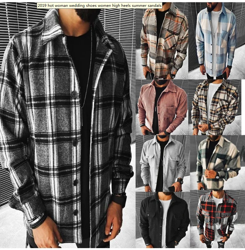 Csa masculina de lã xadrez manga crida, casaco de inverno enssado, e, estilo retrô japonês, ajuste solto, ant...