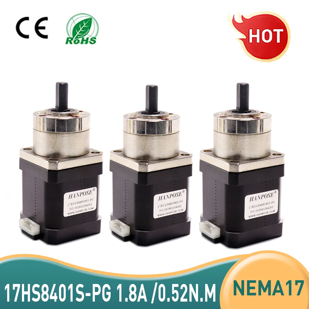 Nema17 Stepper Motor  Nema 17 Step Moto 4-lead  42 motor Extruder Gear 17HS8401S-PG Stepper Motor Ratio 5.18:1 Planetary Gearbox