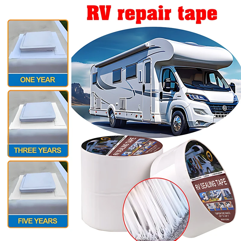 RV Repair Tape 1.96/3.93Inch White Waterproof Seal Tape Sealant Roofing Tape for Roof Repair Camper Trailer Boat Sealing Leak