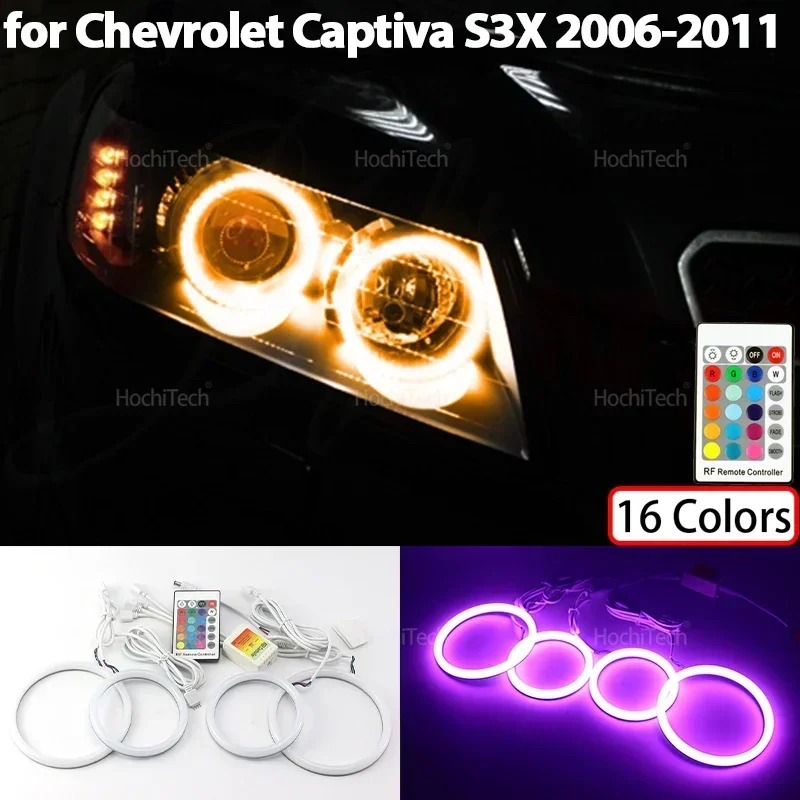 

16-Color RGB Cotton LED Headlight Angel Eyes Ring Lamp Remote Control for CHEVROLET CAPTIVA S3X 2006 2007 2008 2009 2010 2011