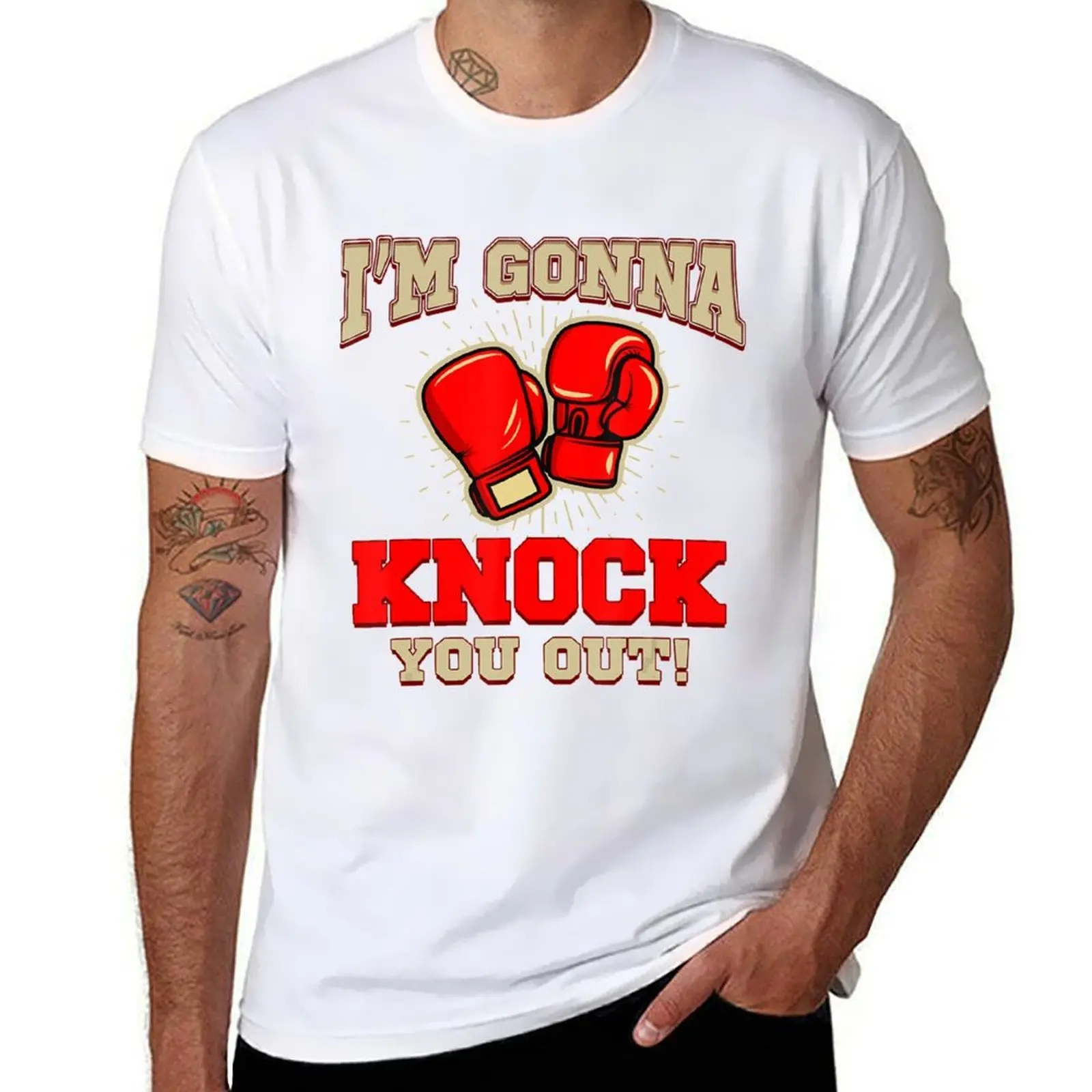 

Kickboxing Im Gonna Knock You Out Kickbox Kickboxer T-Shirt man t shirt cotton cotton tshirt 100% T-Shirt