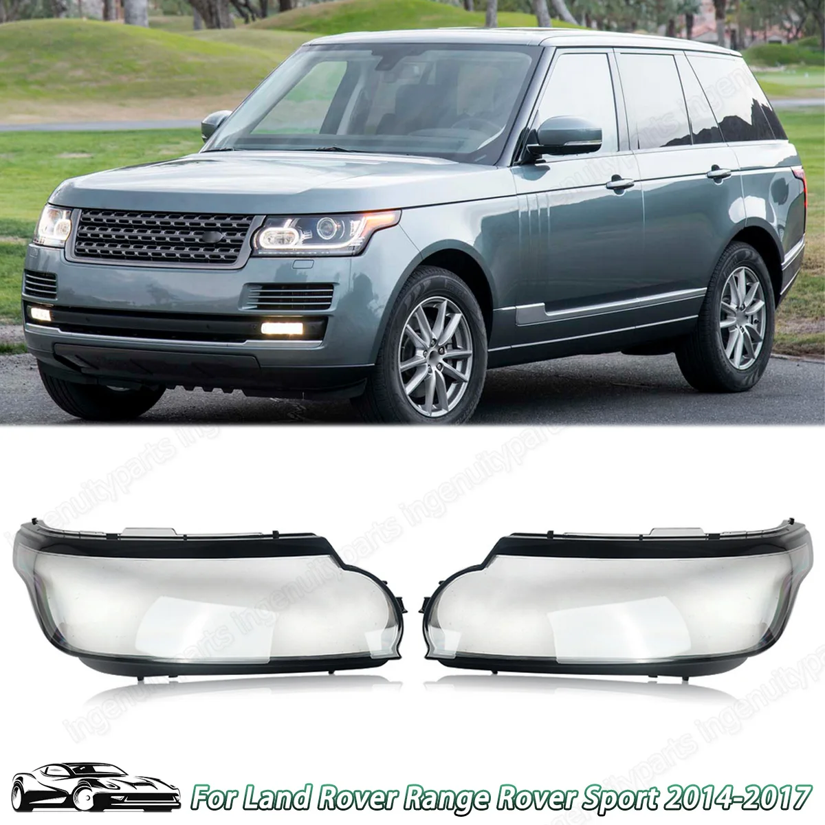 

Head Shade For Range Rover Sport AWD II L494 2014-2017 Headlight Lens Cover Housing Lampshade Left Right Pair DRL Lamp Shell