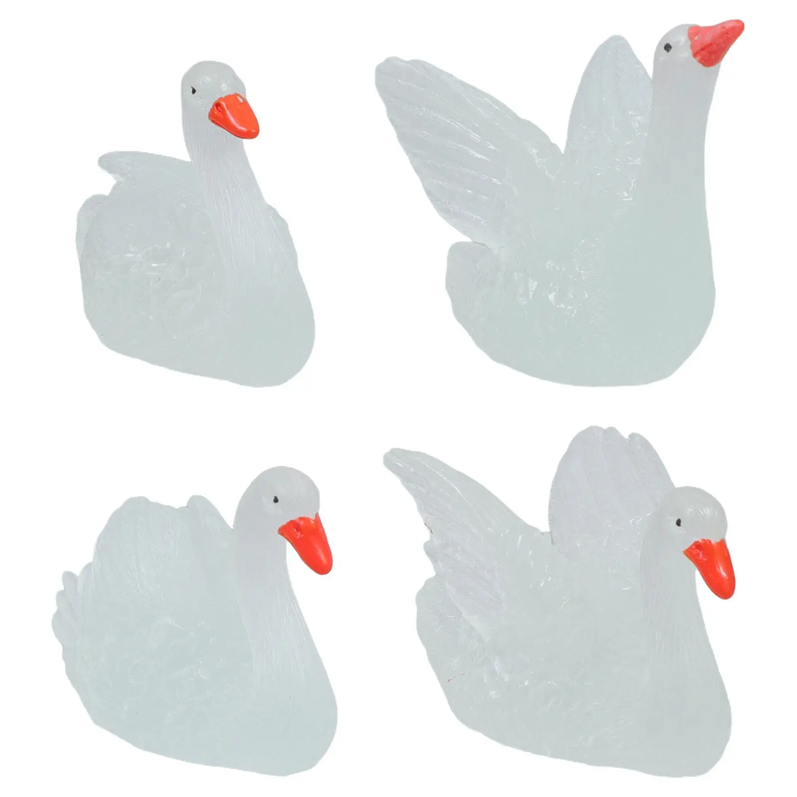 

Набор из 8 светящихся в темноте миниатюрных статуэток лебедей из смолы для сказочного сада, микроландшафта, украшения для рабочего стола, сувениров для вечеринок, домашнего декора