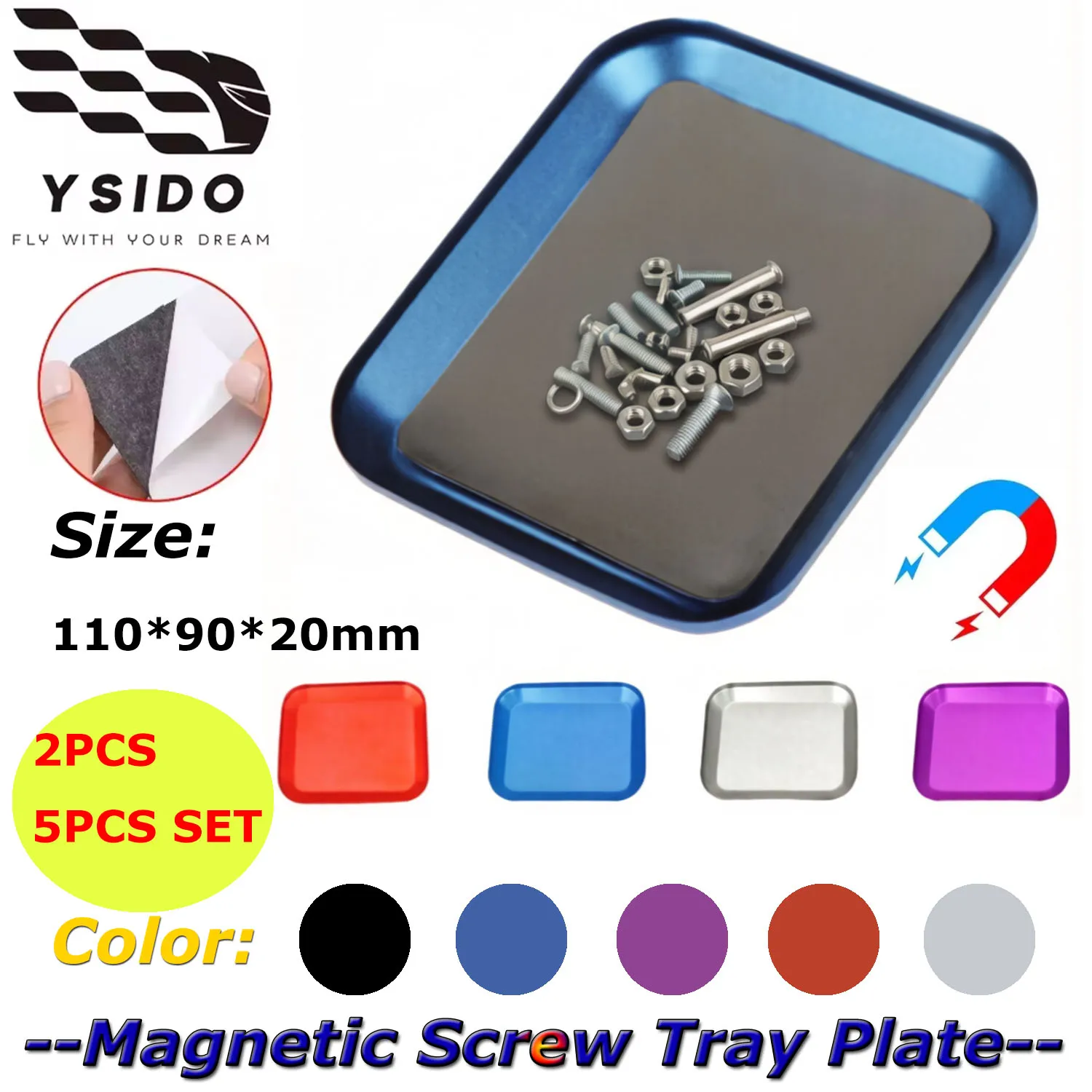 2PCS RC Repair Tool Aluminium Alloy Magnetic Screw Tray Plate Storage Box For Airplane Car Crawler Axial Model Repair Tool Parts
