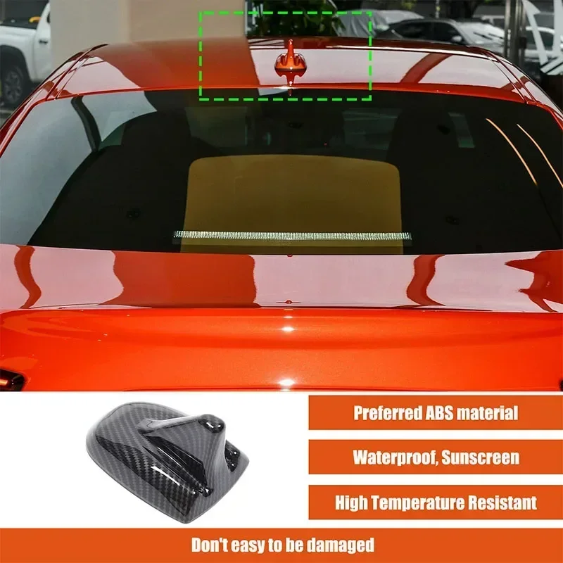 For Maserati Ghibli/Quetroporte 2017+ ABS Carbon Fiber Car Shark Fin Antenna Cover Sticker Car Exterior Accessories