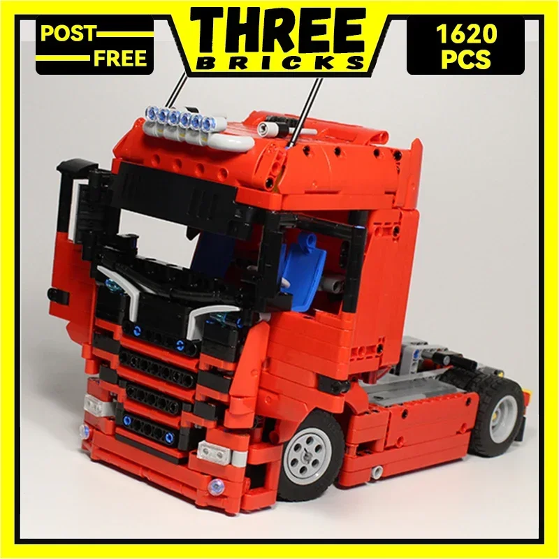 ThreeBlocks Moc Bouwstenen Automodel serie grote vrachtwagen draaiknop Technologie Bricks DIY Speelgoed Voor Kinderen Kinderen Geschenken