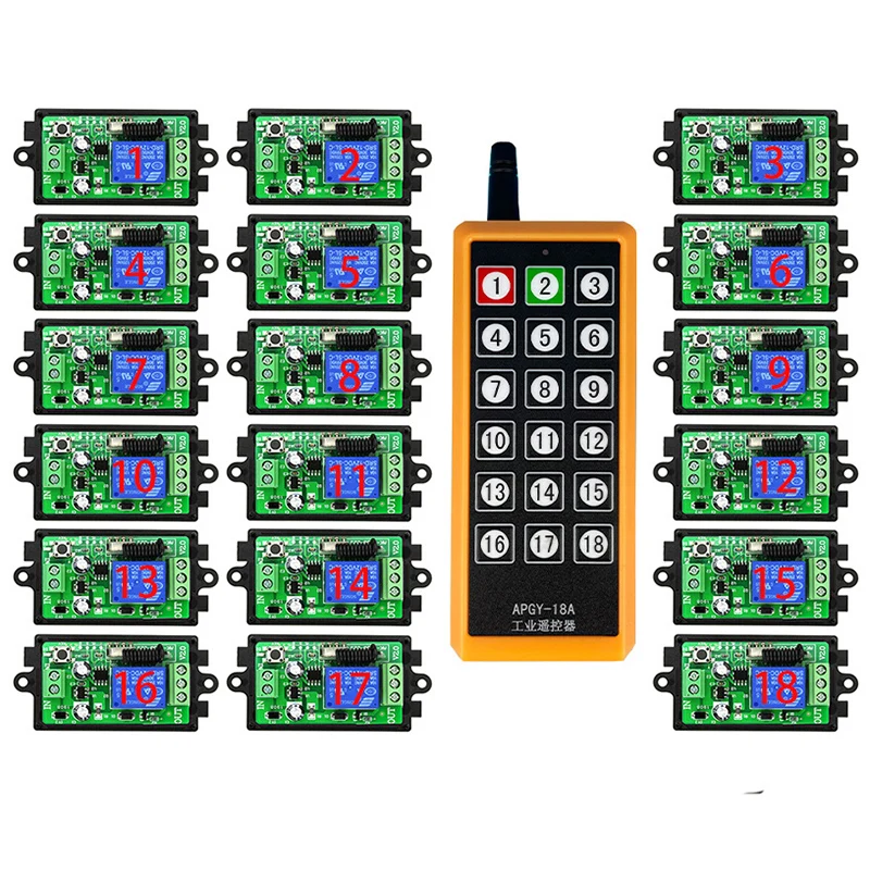 

1000M Long Range AC12V 24V 1CH RF Industrial Wireless Remote Control Relay Switch Light / Lamp/ Window / Garage Doors Shutters