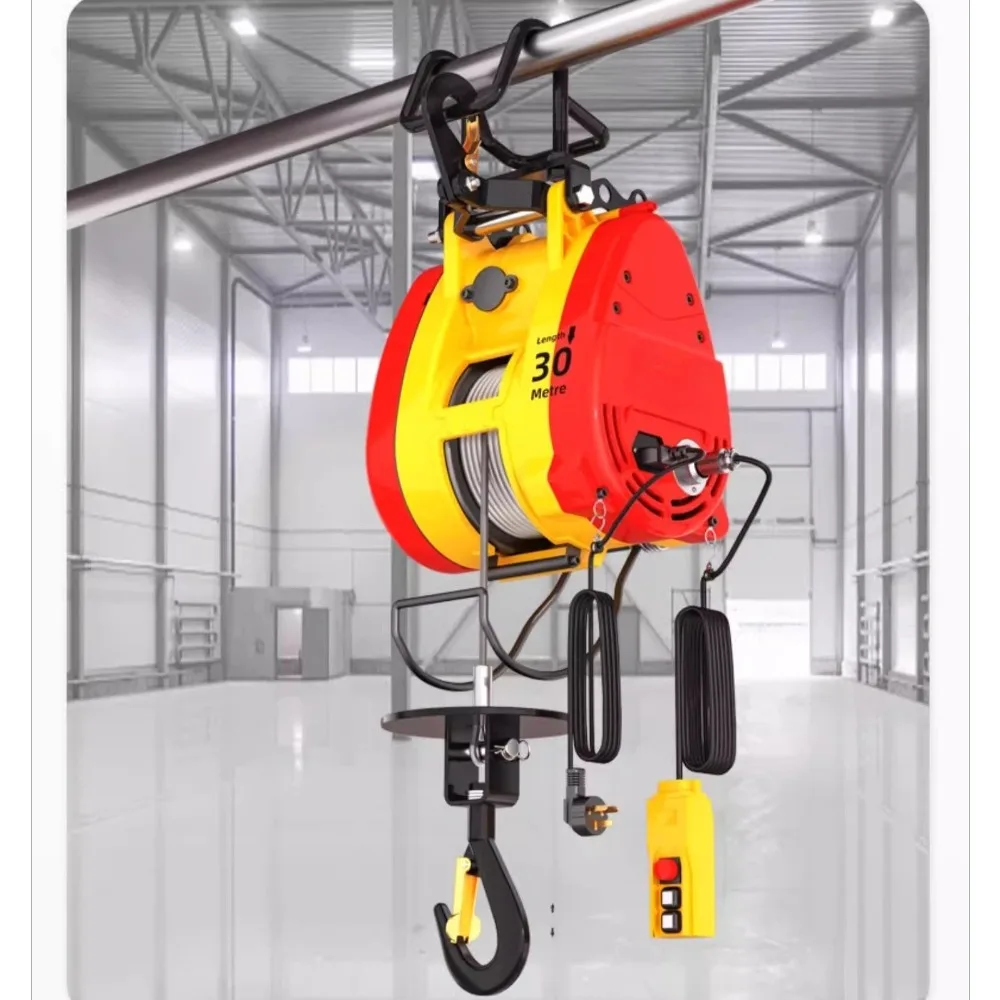 Remote control Mini Micro Electric Winch Load Portable Electric Hoist Electric Winch 220v small crane