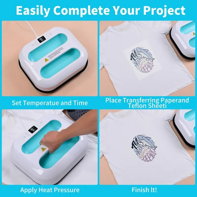 Heat Press Machine 25x30cm Large Size Bean Pattern Non Porous Uniform Heating Ironing Transfer Printer For T Shirt DIY
