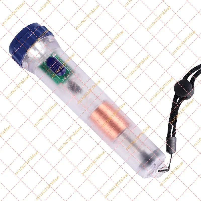 Hand Crank Self-Powered Emergency Flashlight | Transparent Handheld Torch with Strong Magnet for Survival & Outages