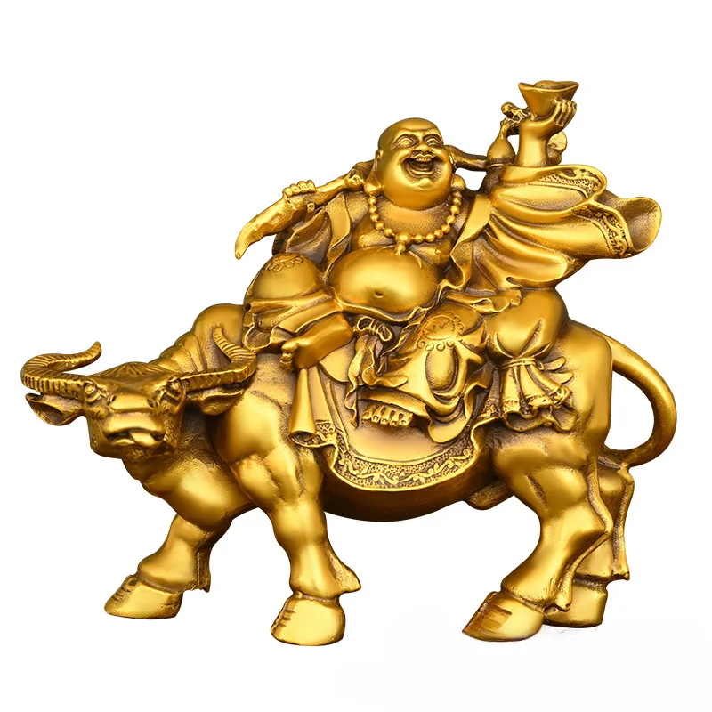 

Медная Майтрея Будда, бык из чистой меди, Смеющийся Будда, слиток, тканевая сумка Будда с большим животом