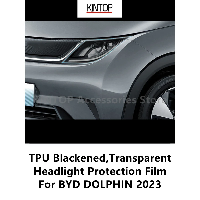 

For BYD DOLPHIN 2023 TPU Blackened,Transparent Headlight Protective Film, Headlight Protection,Film Modification