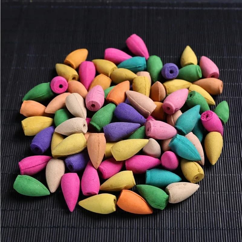 100pc Natural Waterfall Incense Cones Reflux Tower Incense for Burner Smoke Backflow Cone Fragrance Lavender Aromatherapy