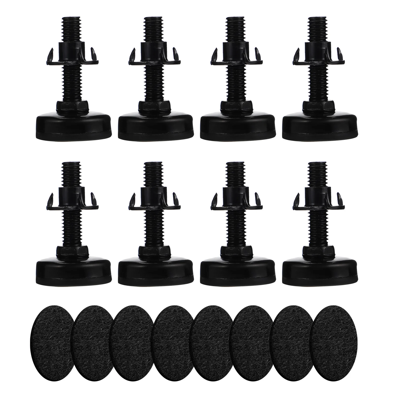 

8pcs Furniture Leveling Feet 3/8 Inch Adjustable Carbon Steel Threaded Inserts 330Lbs Load For Home Office Cafe Restaurant