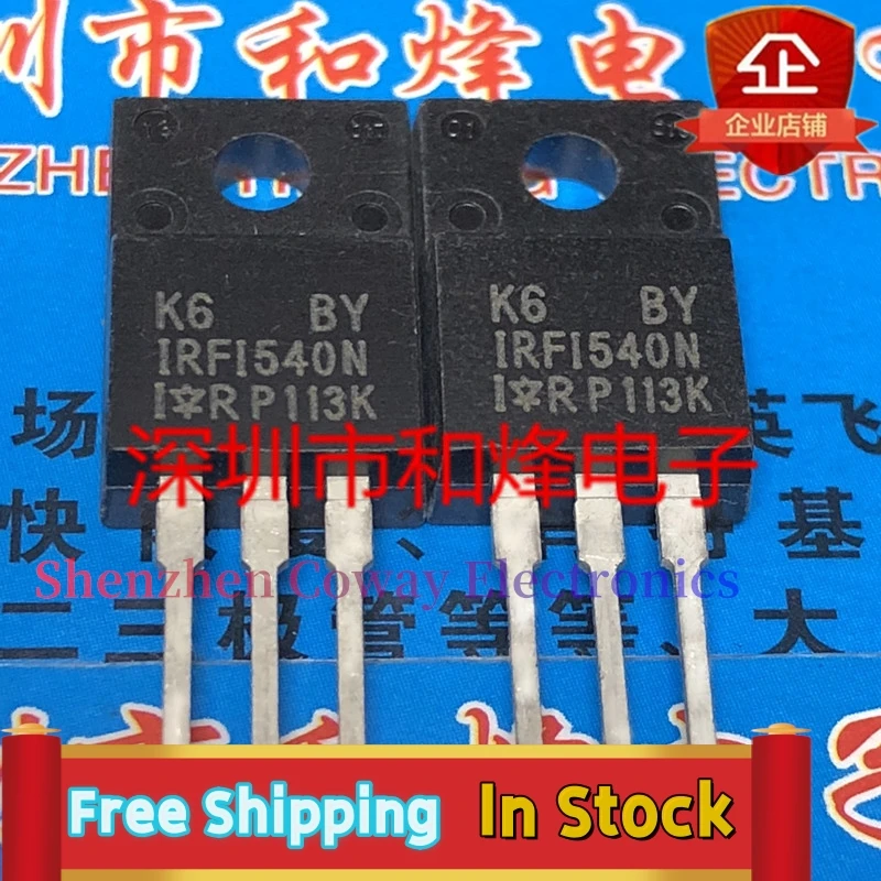 

10PCS-30PCS IRFI540N TO-220F 100V 20A In Stock Fast Shipping