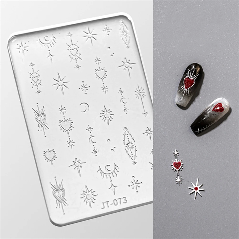 1pc Cute Hello Kitty Nail Mold Stickers for DIY Nail Art & Jewelry Making Silicone Transparent Carving Template Nail Decor Tools