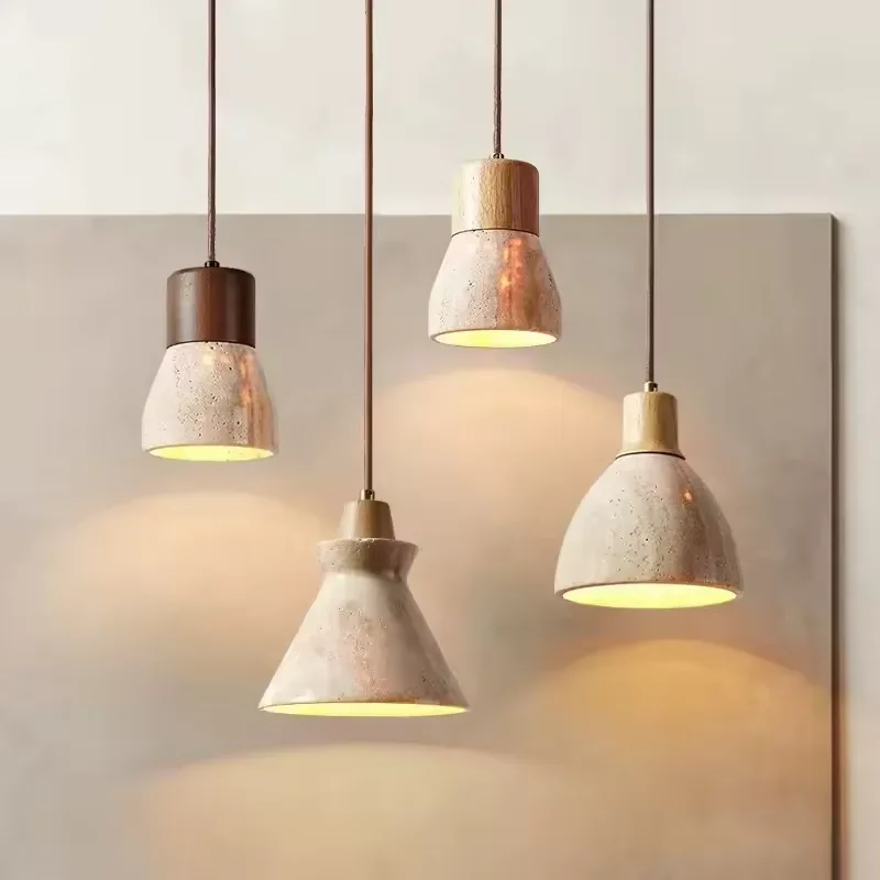 Höhlenstein LED Kronleuchter Esszimmer Wohnzimmer Hängelampe für Küche Insel Restaurant Schlafzimmer Gelbe Travertin Pendelleuchte