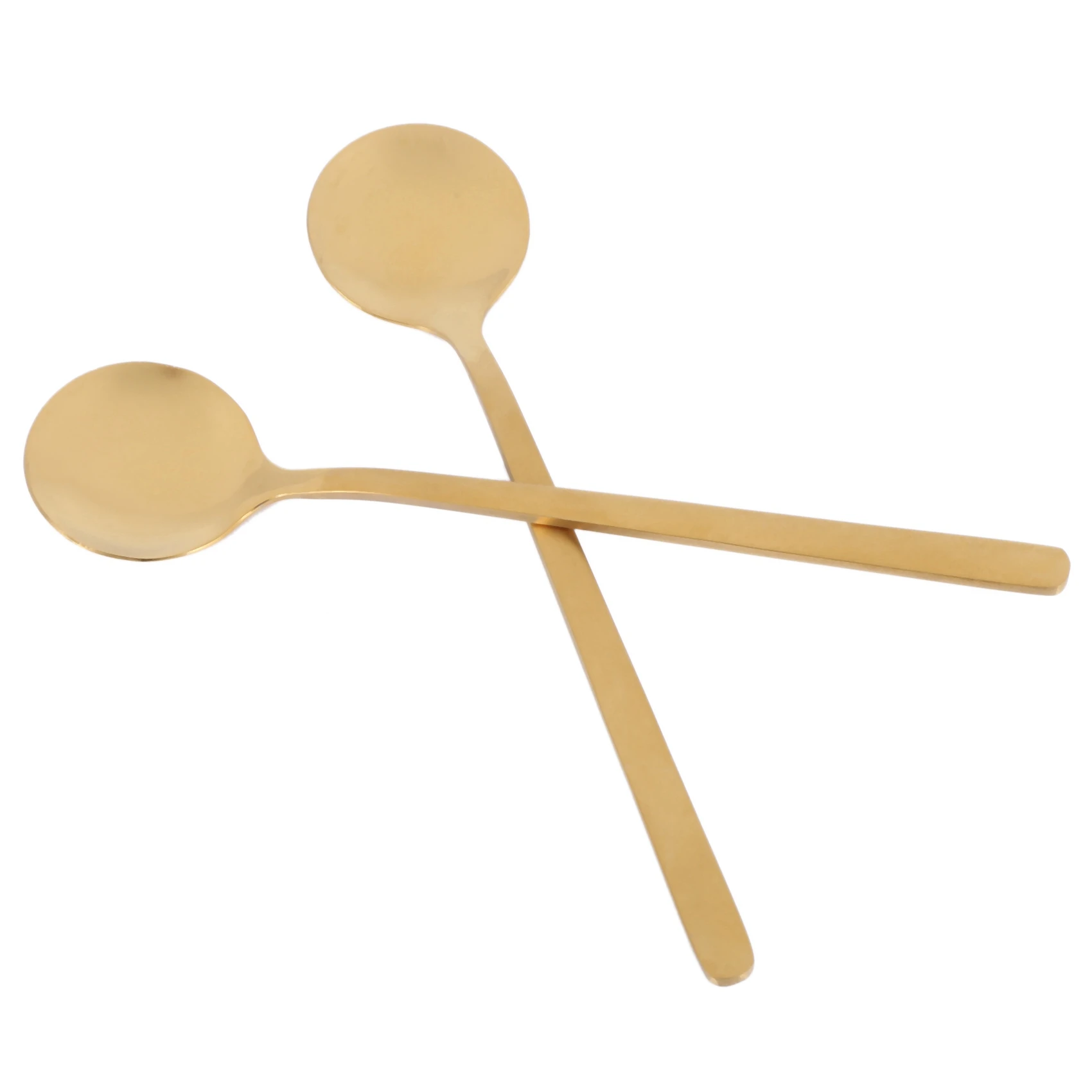 FAST-72Pcs Round Shape Coffee Spoon Stainless Steel Mini Teaspoons Sugar Dessert Spoon Ice Cream Soup Spoon Kitchen (Gold)