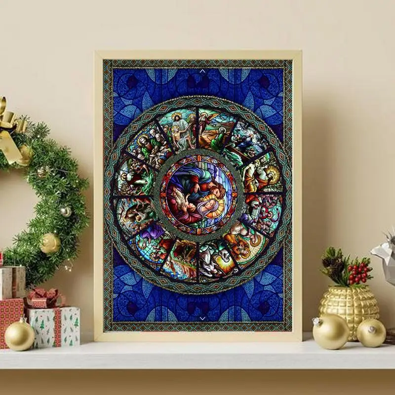 Countdown Calendar Jigsaw Puzzle 2024 Christmas Advent Count Down Jesus Story Puzzle Jigsaw Parent-Child Interactive Toy For