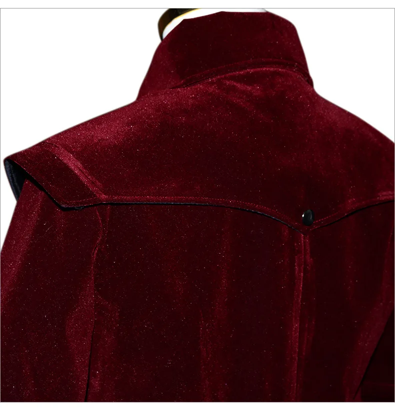 Medievale castello europeo vampiro diavolo cappotto rosso Trench Costume Cosplay età medie campo vittoriano nobili vestiti