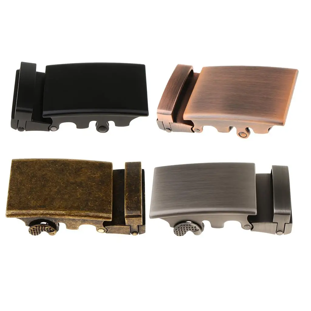 Vintage Mens Ratchet Belt Buckle Automatic Slide Buckle for Belt Strap 34-36mm