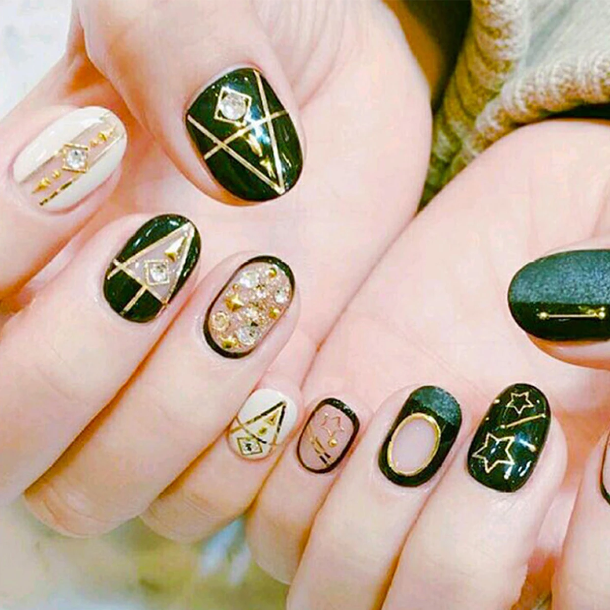 200 pz/scatola accessori per rivetti cavi a fondo piatto in stile giapponese ins, set di decorazioni per unghie fai da te in stile metallo y2k stile semplice